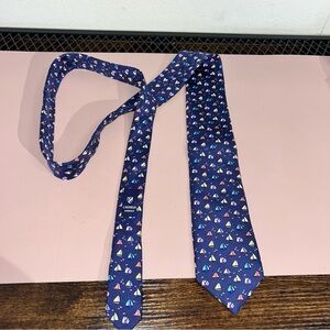 Daniel Cremieux Blue Sailboat Pattern Tie